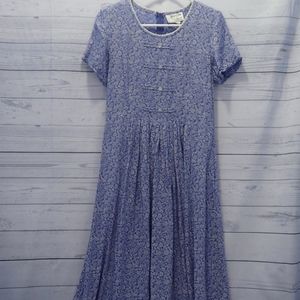 Vintage Maxi Jeffrey & Dara Blue Floral Dress SZ 6